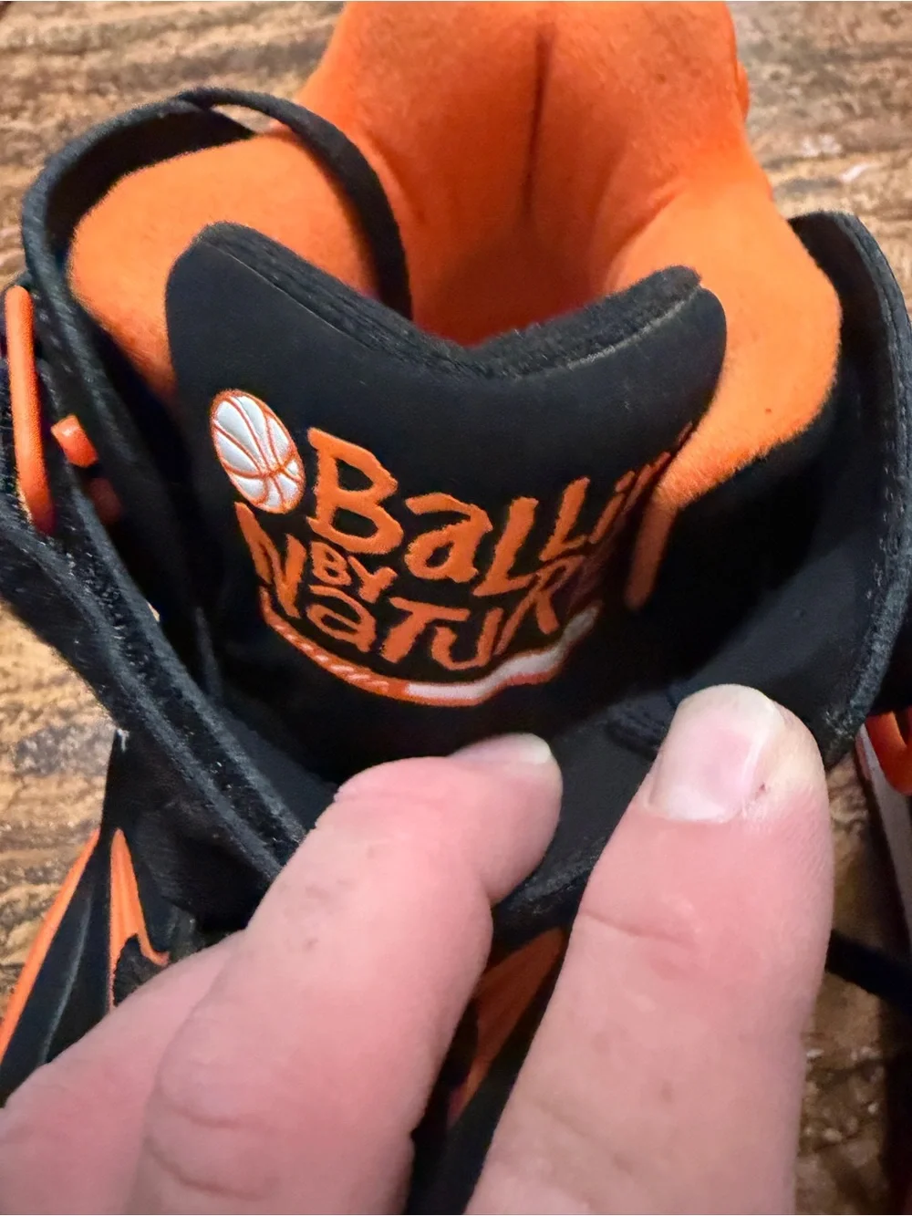 Ewing Athletics High-Top Sneakers in Black and Orange